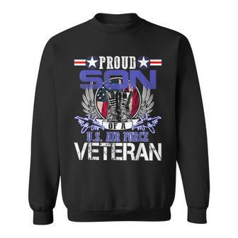 Vintage Proud Son Of A US Air Force Veteran Gift Mom Dad Sweatshirt - Seseable