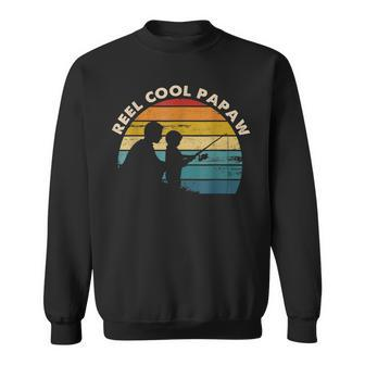 Vintage Reel Cool Papaw Fishing Fathers Day Sweatshirt - Seseable