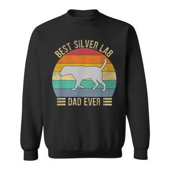 Vintage Retro Best Silver Lab Dad Ever Labrador Retriever Sweatshirt - Seseable