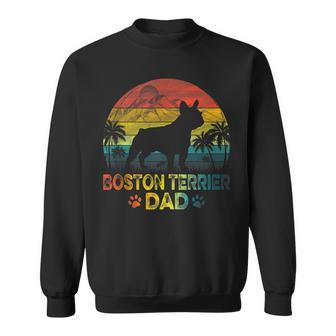Vintage Retro Boston Terrier Dad Fathers Day Dog Lover Sweatshirt - Thegiftio UK
