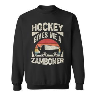 Vintage Retro Hockey Gives Me A Zamboner Hockey Sweatshirt | Mazezy