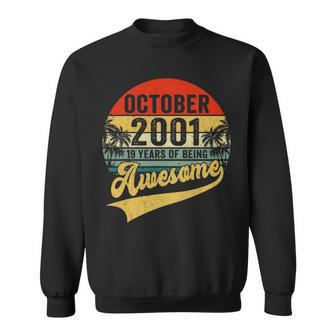 Vintage Retro October 2001 19Th Birthday Gifts 19 Years Old Sweatshirt - Seseable