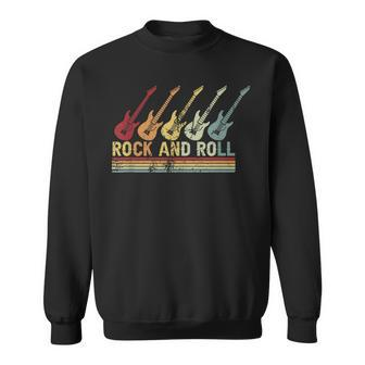 Vintage Retro Rock And Roll Guitar Music Sweatshirt | Mazezy