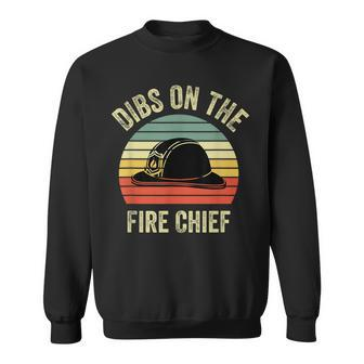 Vintage Retro Sunset Fire Fighters Dibs On The Fire Chief Sweatshirt - Seseable