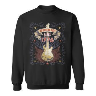 Vintage Rock Music Lover Rockin Since 1970 53Rd Birthday Sweatshirt - Seseable