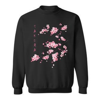 Vintage Sakura Cherry Blossom Japanese Graphical Art Sweatshirt - Seseable