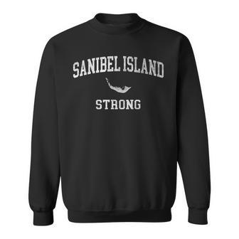 Vintage Sanibel Island Map Fl - Sanibel Island Strong Men Women Sweatshirt Graphic Print Unisex - Thegiftio UK