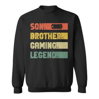 Vintage Sohn Bruder Gaming Legende Retro Video Gamer Junge Sweatshirt - Seseable