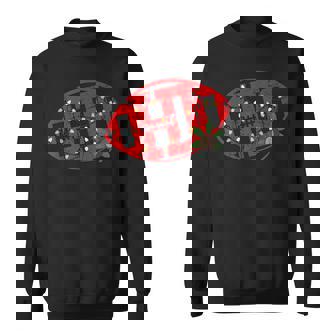 Vintage State Of Ohio Football Shape Christmas Lights Men Women Sweatshirt Graphic Print Unisex - Thegiftio