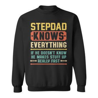 Vintage Stepdad Knows Everything Stepdad Grandpa Sweatshirt - Seseable