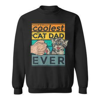 Vintage The Coolest Cat Dad Ever Funny Dad Jokes Sweatshirt - Seseable