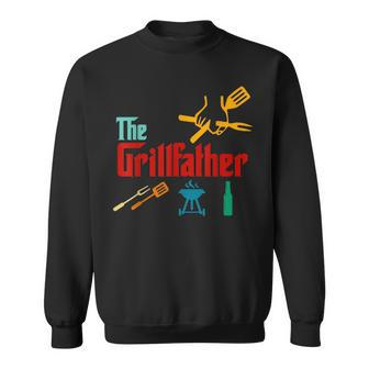 Vintage The Grill Father Chef Bbq Grill Lover Fathers Day Sweatshirt - Thegiftio UK