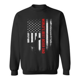 Vintage Usa American Flag Worlds Best Boxer Dad Silhouette Sweatshirt | Mazezy