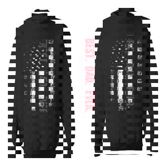 Vintage Usa Best Dad Ever American Flag Fathers Day Gift Sweatshirt | Mazezy