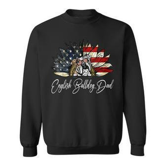 Vintage Usa Best English Bulldog Dad Ever American Flag Sweatshirt | Mazezy
