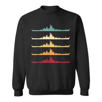 Vintage Uss Wisconsin Bb-64 Battleship Sweatshirt - Seseable