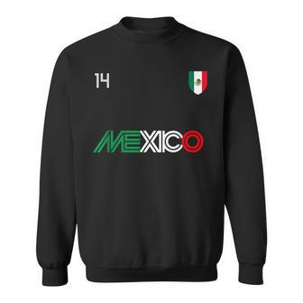 Viva Mexico Retro Football Soccer Mexican Flag Sweatshirt | Mazezy