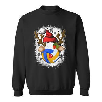 Volleyball Christmas Reindeer With Santa Hat Funny Holiday Men Women Sweatshirt Graphic Print Unisex - Seseable