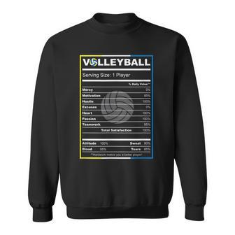 Volleyball Player - Funny Volleyball Nutrition Facts Sweatshirt - Seseable