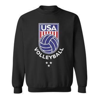 Volleyball Usa Support The Team Usa Flag Beach Sweatshirt - Seseable