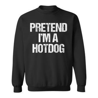 Vorgeben Ich Bin Ein Hotdog Lustig Faul Halloween-Kostüm Sweatshirt - Seseable