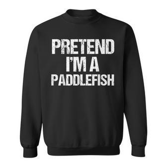 Vorgeben Ich Bin Ein Paddelfisch Lustig Faul Halloween-Kost Sweatshirt - Seseable