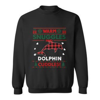 Warm Snuggles Dolphin Lovers Xmas Ugly Dolphins Christmas Meaningful Gift Sweatshirt - Monsterry UK