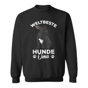 Weltbeste Hunde Oma Französische Bulldogge Frenchie Frauchen Sweatshirt - Seseable