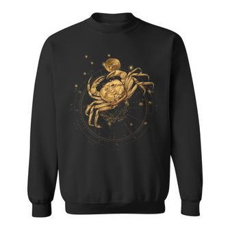 Western Zodiac Golden Cancer The Crab Sweatshirt | Mazezy