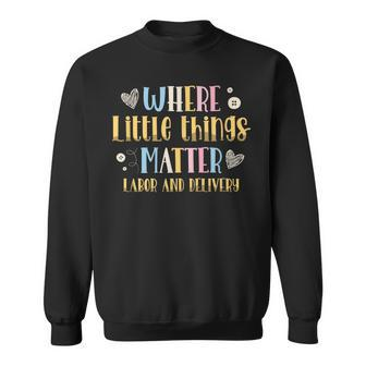 Where Little Things Matter Labor And Delivery Nurse Sweatshirt - Seseable