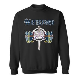Whiteford Scottish Clan Family Name Tartan Lion Sword Men Women Sweatshirt Graphic Print Unisex - Seseable