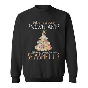 Who Needs Snowflakes When You Have Seashells Xmas Tree Men Women Sweatshirt Graphic Print Unisex - Seseable