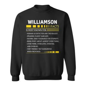 Williamson Name Gift Williamson Facts Men Women Sweatshirt Graphic Print Unisex - Thegiftio UK