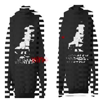 Winosaurus Wino Saur Women Wine Lover Funny Dino Lover Gift Men Women Sweatshirt Graphic Print Unisex - Thegiftio UK
