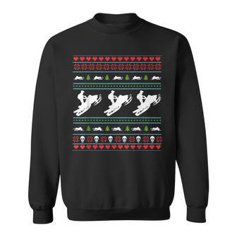 Winter Sports Ugly Sweater Winter Snowmobile Christmas Gift Men Women Sweatshirt Graphic Print Unisex - Seseable