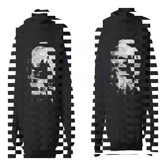 Wolf Shadow Puppet Unique Moon Outdoor Hike Camp V2 Men Women Sweatshirt Graphic Print Unisex - Thegiftio
