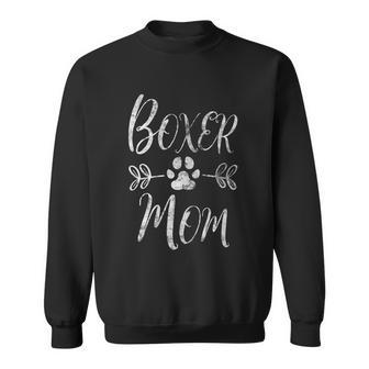 Womens Boxer Mom Boxer Dog Lover Owner Funny Boxer Dog Mom Sweatshirt - Monsterry AU