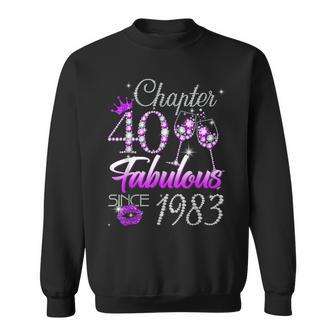 Womens Chapter 40 Fabulous Since 1983 40Th Birthday Queen Sweatshirt - Thegiftio UK