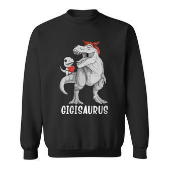 Womens Funny Gigisaurus Dinosaur Gigi T Rex Saurus Mothers Day Sweatshirt | Mazezy