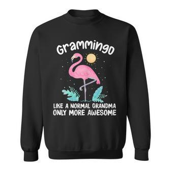 Womens Grammingo Like A Normal Grandma Only More Awesome Flamingo Men Women Sweatshirt Graphic Print Unisex - Seseable