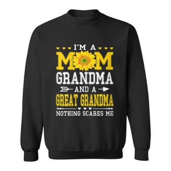 Womens Im A Mom Grandma Great Grandma Mothers Day Sunflower Women Sweatshirt - Monsterry