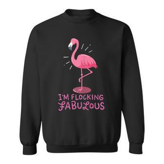 Womens Im Flocking Fabulous Pink Flamingo Bird Funny Flamingo Men Women Sweatshirt Graphic Print Unisex - Thegiftio UK