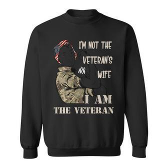 Womens Im Not Veterans Wife Im Veteran Veterans Day Gift Men Women Sweatshirt Graphic Print Unisex - Seseable