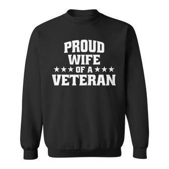 Womens Proud Wife Of A Veteran Men Women Sweatshirt Graphic Print Unisex - Seseable