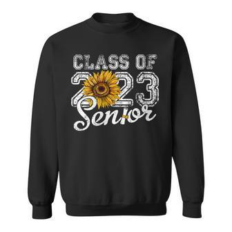 Womens Sunflower Senior Mom 23 Graduation Senior 23 Class Of 2023 Sweatshirt | Mazezy