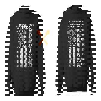 Wooden Spoon Survivor - Humor Expression Funny Us Flag Sweatshirt | Mazezy