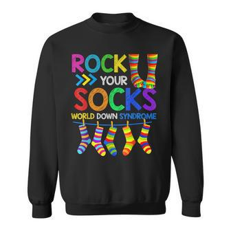 World Down Syndrome Day T Rock Your Socks Awareness T Sweatshirt | Mazezy