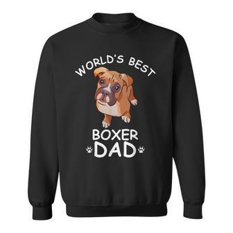 Worlds Best Boxer Dad Funny Papadog Dog Lover Cute Gift Sweatshirt | Mazezy