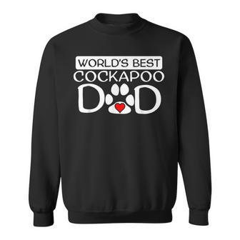 Worlds Best Cockapoo Dad Dog Owner Paw Print Gift For Mens Sweatshirt | Mazezy