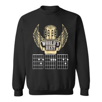 Worlds Best Guitar Dad Father Player Musician Music Gift Gift For Mens Sweatshirt | Mazezy
